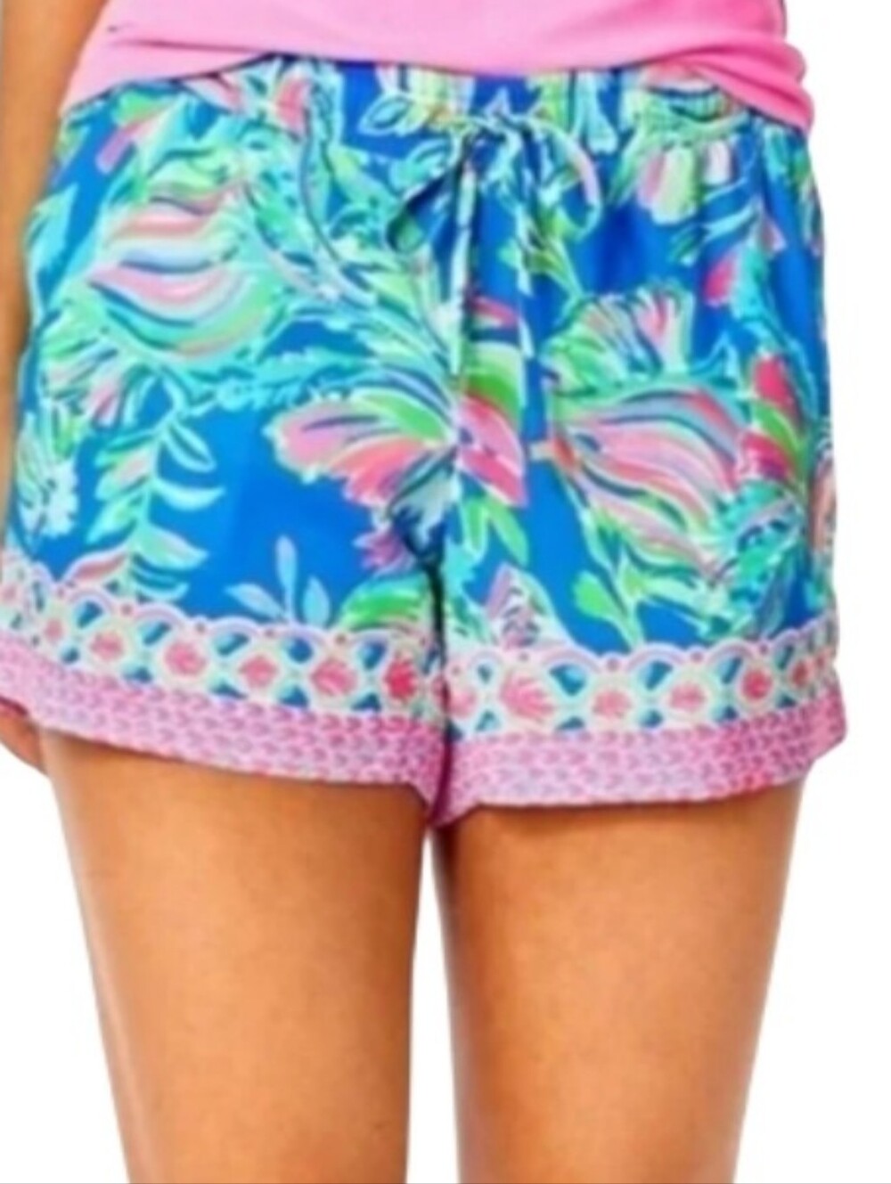 Lilly Pulitzer Katia Blue Flare Fancy Fins Shorts